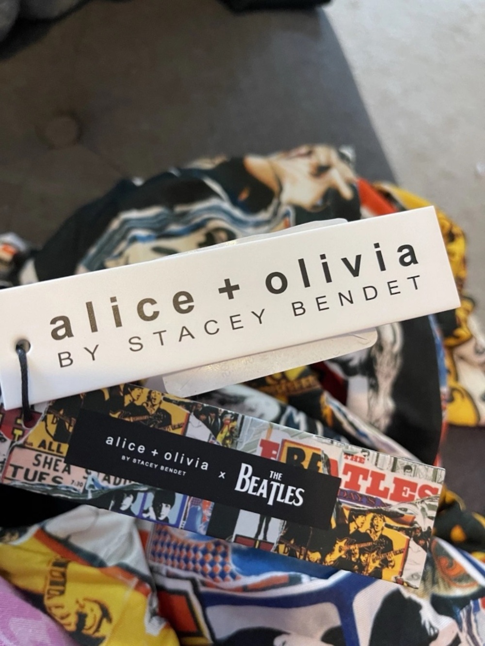 Alice + Olivia x Beatles AllStar Show Artwork collage body con dress size 4 NWT - Picture 14 of 14